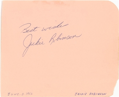 Jackie Robinson Signed & "Best Wishes" Inscribed Album Page (JSA)